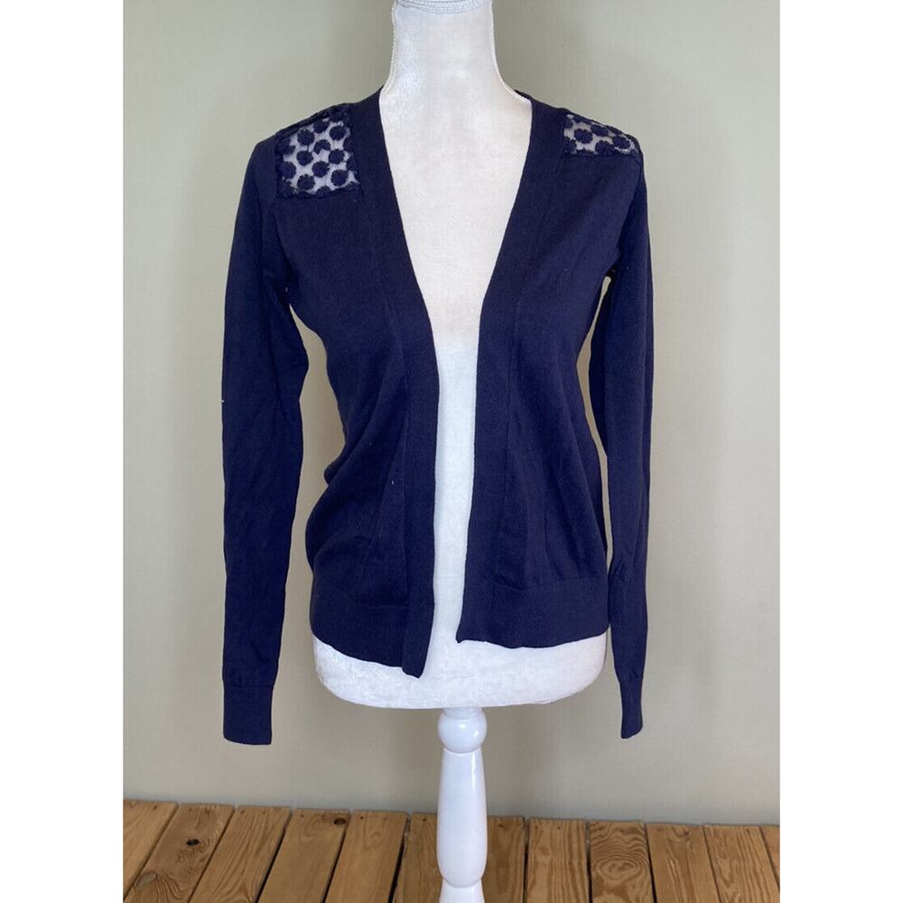 NWT $34.99 DE Collection Bouquet Cardigan Size Small Women’s Navy